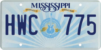 MS license plate HWC775