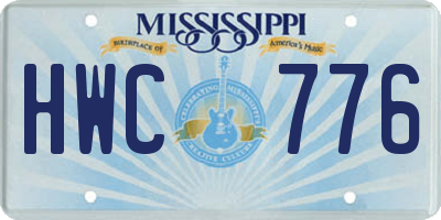 MS license plate HWC776