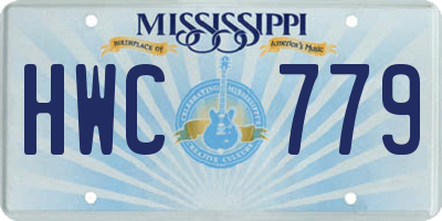 MS license plate HWC779