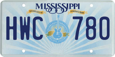 MS license plate HWC780