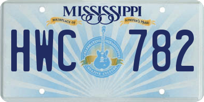 MS license plate HWC782