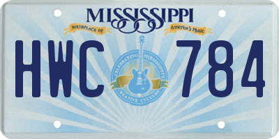 MS license plate HWC784
