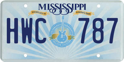 MS license plate HWC787