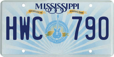 MS license plate HWC790