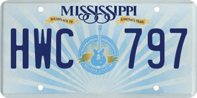 MS license plate HWC797