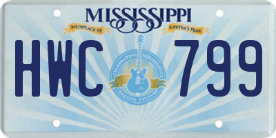 MS license plate HWC799