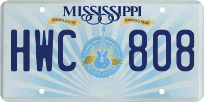 MS license plate HWC808