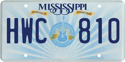 MS license plate HWC810