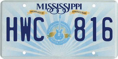 MS license plate HWC816