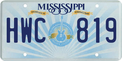 MS license plate HWC819