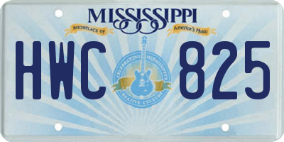 MS license plate HWC825
