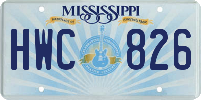 MS license plate HWC826