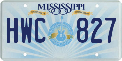 MS license plate HWC827