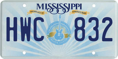 MS license plate HWC832