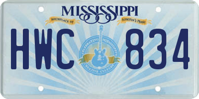 MS license plate HWC834
