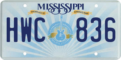 MS license plate HWC836