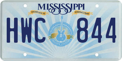 MS license plate HWC844