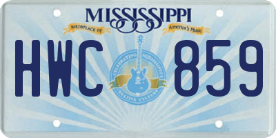 MS license plate HWC859