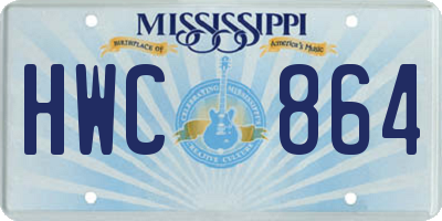 MS license plate HWC864