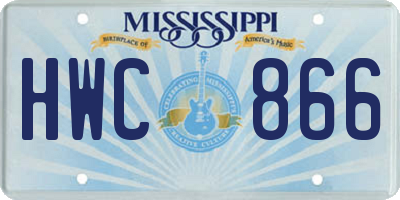 MS license plate HWC866
