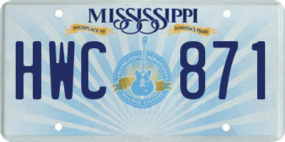 MS license plate HWC871