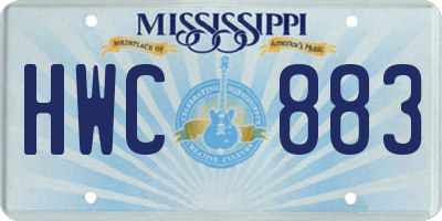 MS license plate HWC883