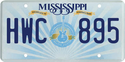 MS license plate HWC895