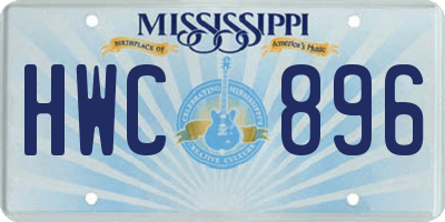 MS license plate HWC896