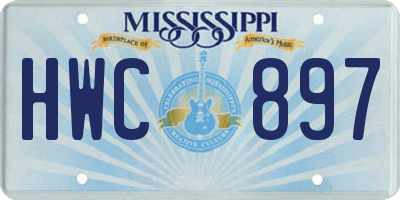 MS license plate HWC897