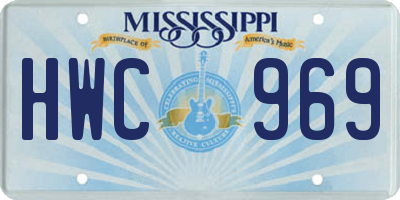 MS license plate HWC969
