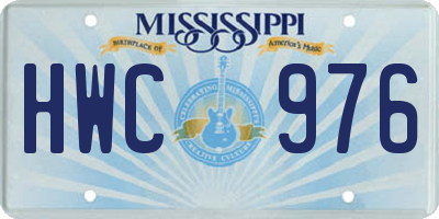 MS license plate HWC976