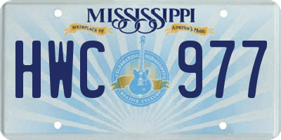 MS license plate HWC977