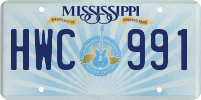 MS license plate HWC991