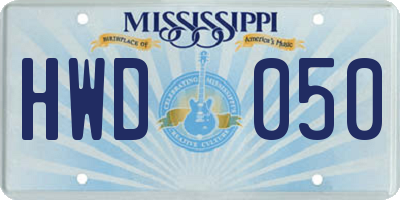 MS license plate HWD050