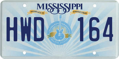 MS license plate HWD164