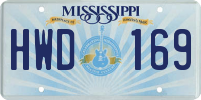 MS license plate HWD169