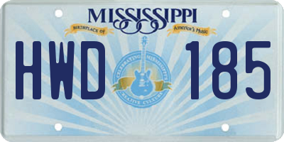 MS license plate HWD185