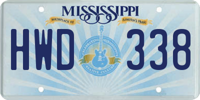 MS license plate HWD338