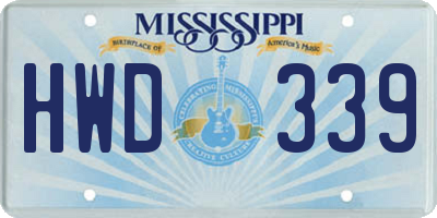 MS license plate HWD339