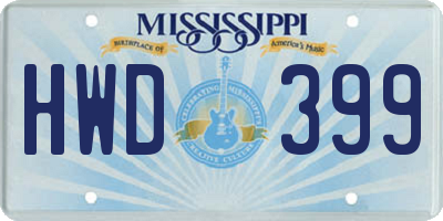 MS license plate HWD399
