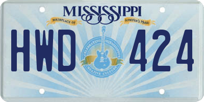MS license plate HWD424