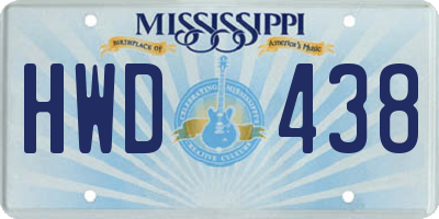 MS license plate HWD438