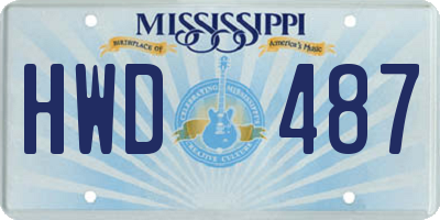MS license plate HWD487