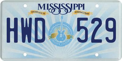 MS license plate HWD529
