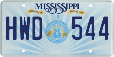 MS license plate HWD544