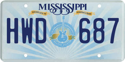 MS license plate HWD687