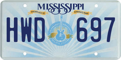 MS license plate HWD697