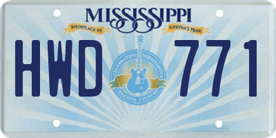 MS license plate HWD771