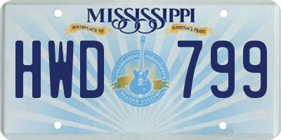 MS license plate HWD799