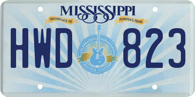 MS license plate HWD823